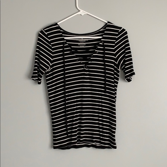 American Eagle Outfitters Tops - Black and White Striped Top